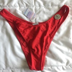 High wise red bikini bottoms